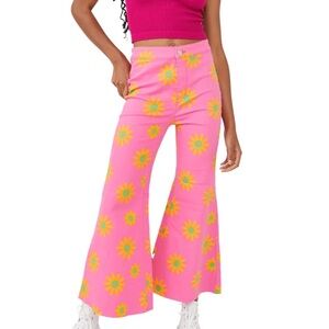 Free People we the free high waisted floral printed flare jeans